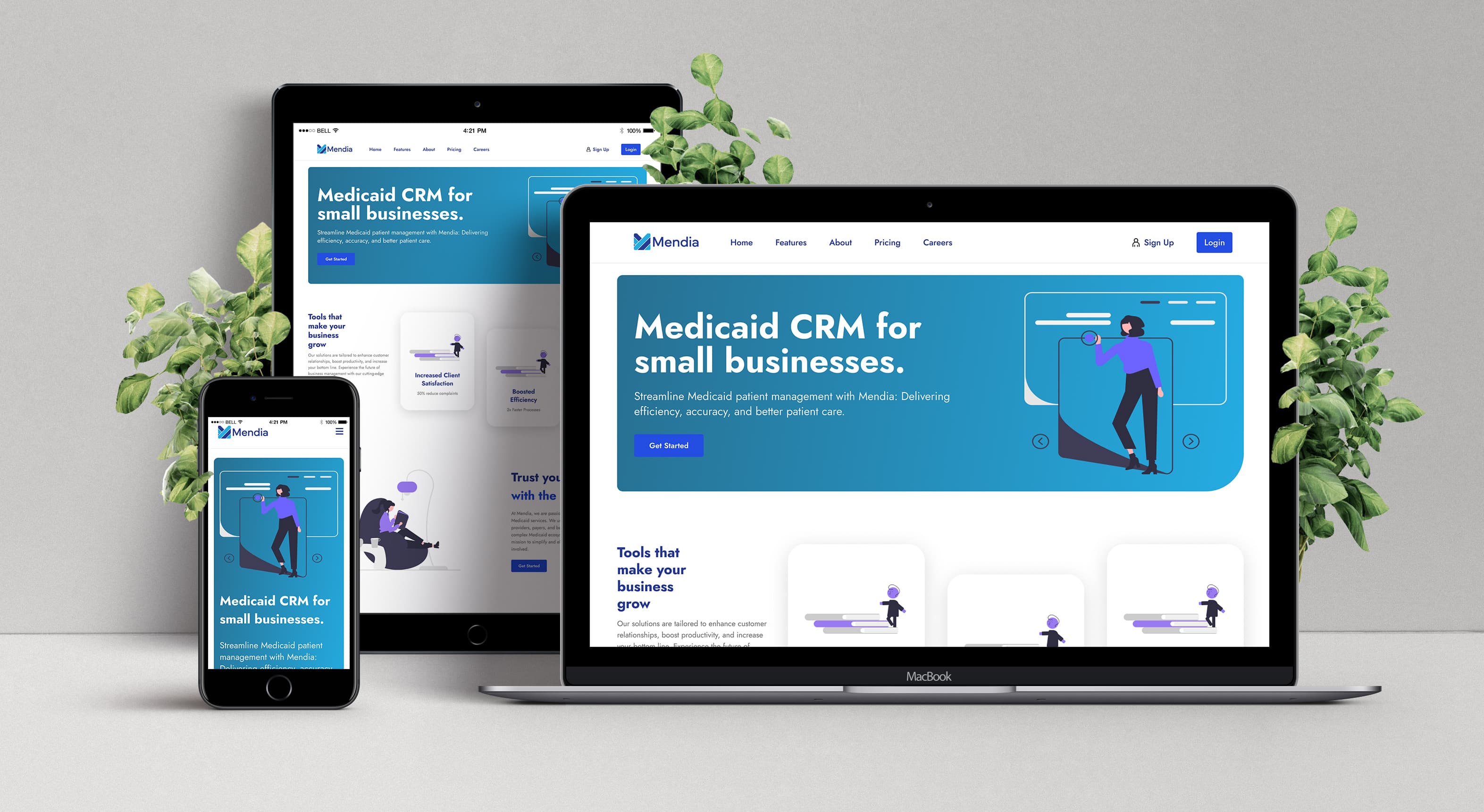 Mendia - CRM Responsive Website